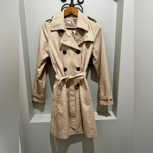 GAP Tan Double-Breasted Trench Coat- Medium